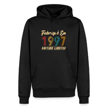 Fabriqué en 1997 Vintage cadeau d'anniversaire - Sweat à capuche Premium bio Homme - noir - Devant - Nico (187cm)