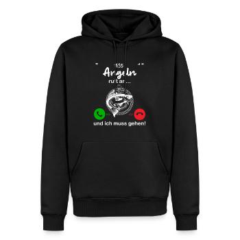 Angeln ruft an... und ich muss gehen - Männer Premium Bio Hoodie - Schwarz - Vorne - Nico (187cm)