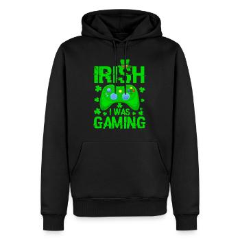 Irish I Was Gaming St. Patrick's gamer irish - Männer Premium Bio Hoodie - Schwarz - Vorne - Nico (187cm)