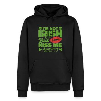 Je ne suis pas irlandais mais embrasse-moi quand même Saint-Patrick - Sweat à capuche Premium bio Homme - noir - Devant - Nico (187cm)