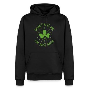 Don't Kiss Me, I'm Not Irish St. Patrick's Day - Männer Premium Bio Hoodie - Schwarz - Vorne - Nico (187cm)