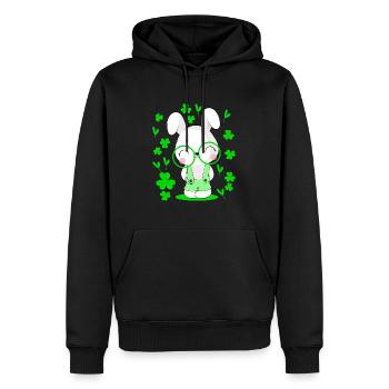 Drôle de lapin Saint-Patrick Cadeau de la Saint-Paddy - Sweat à capuche Premium bio Homme - noir - Devant - Nico (187cm)