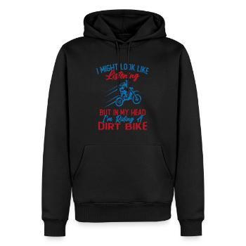In meinem Kopf fahre ich Motorrad / Humor Motorrad - Männer Premium Bio Hoodie - Schwarz - Vorne - Nico (187cm)