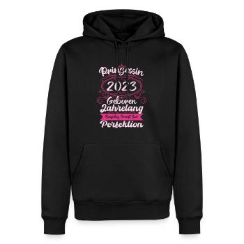 Prinzessin seit 2023 Geburtstag 2023 - Männer Premium Bio Hoodie - Schwarz - Vorne - Nico (187cm)