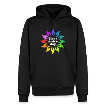 Bonne journée - Sweat à capuche Premium bio Homme - noir - Devant - Nico (187cm)