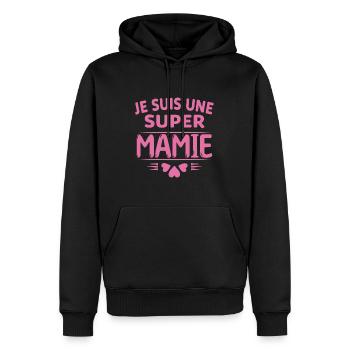 Super Mamie Cadeau de Noël Fête des Grands Mères - Sweat à capuche Premium bio Homme - noir - Devant - Nico (187cm)