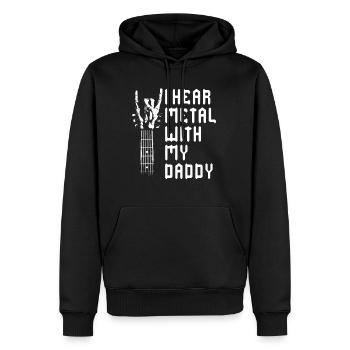 J’entends du métal avec mon t-shirt de papa pour - Sweat à capuche Premium bio Homme - noir - Devant - Nico (187cm)
