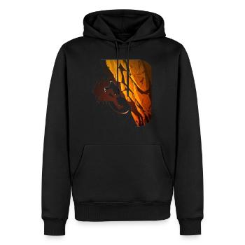 KLETTERN KLETTERN BERGSTEIGER NATURWALD - Männer Premium Bio Hoodie - Schwarz - Vorne - Nico (187cm)