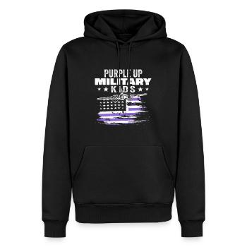 Purple Up pour les enfants militaires - Sweat à capuche Premium bio Homme - noir - Devant - Nico (187cm)