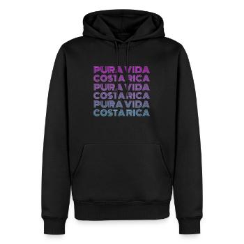 Pura Vida Costa Rica - Sweat à capuche Premium bio Homme - noir - Devant - Nico (187cm)