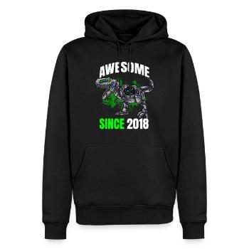 Génial depuis 2018 - 5ème anniversaire de dinosaure - Sweat à capuche Premium bio Homme - noir - Devant - Nico (187cm)
