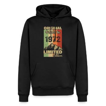 1972 Original - Fabriqué en 1972 - Edition Limitée - Sweat à capuche Premium bio Homme - noir - Devant - Nico (187cm)