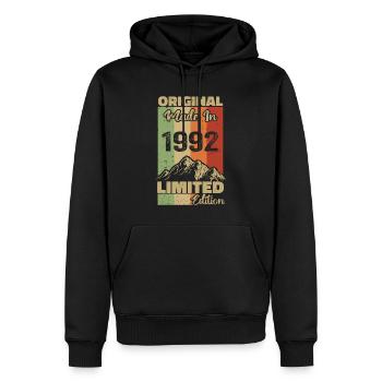 1992 Original - Made in 1992 - Limited Edition - Männer Premium Bio Hoodie - Schwarz - Vorne - Nico (187cm)