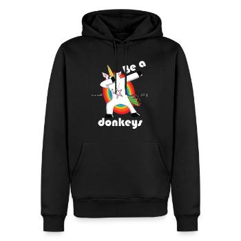 Be a unicorn in a world full of donkeys - dabbend - Men’s Premium Organic Hoodie - black - Front - Nico (187cm)