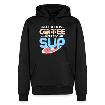 All I Need Is Coffee And My SUP Stand Up Paddle Bo - Männer Premium Bio Hoodie - Schwarz - Vorne - Nico (187cm)