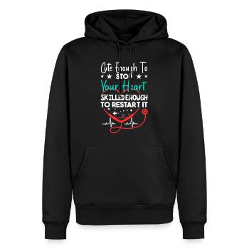 Assez mignon pour arrêter votre infirmière de conception cardiaque - Sweat à capuche Premium bio Homme - noir - Devant - Nico (187cm)