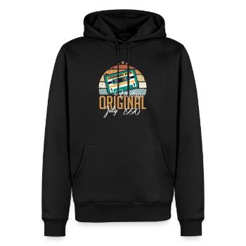 Juli 1990 Jahrgang Vintage Geburtstag Juli 1990 - Männer Premium Bio Hoodie - Schwarz - Vorne - Nico (187cm)