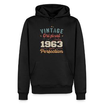 Juli 1963 Geburtstag Juli 1963 Original 1963 Juli - Männer Premium Bio Hoodie - Schwarz - Vorne - Nico (187cm)