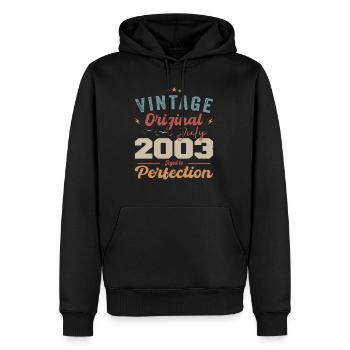 Juli 2003 Geburtstag Juli 2003 Original 2003 Juli - Männer Premium Bio Hoodie - Schwarz - Vorne - Nico (187cm)