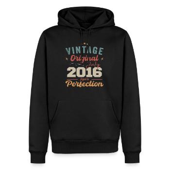 Juli 2016 Geburtstag Juli 2016 Original 2016 Juli - Männer Premium Bio Hoodie - Schwarz - Vorne - Nico (187cm)