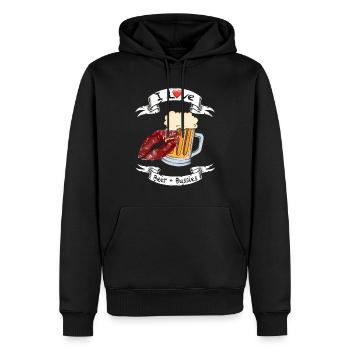 Bier und Bussies - Männer Premium Bio Hoodie - Schwarz - Vorne - Nico (187cm)