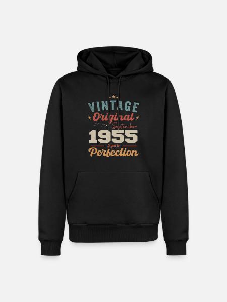 September 1955 Jubileum 1955 September Gift - Mannen Premium Bio hoodie - zwart