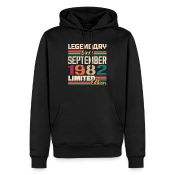 September 1982 Jubilee 1982 September Gift - Men’s Premium Organic Hoodie - black - Front - Nico (187cm)