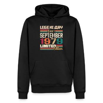 September 1979 Jubiläum 1979 September Geschenk - Männer Premium Bio Hoodie - Schwarz - Vorne - Nico (187cm)