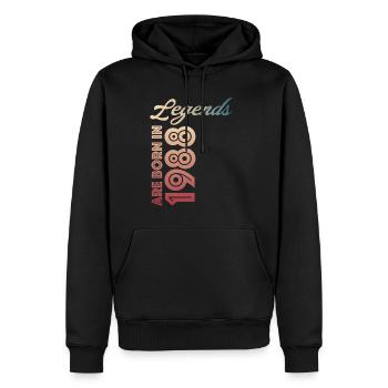 Les légendes sont nées en 1988 - Sweat à capuche Premium bio Homme - noir - Devant - Nico (187cm)