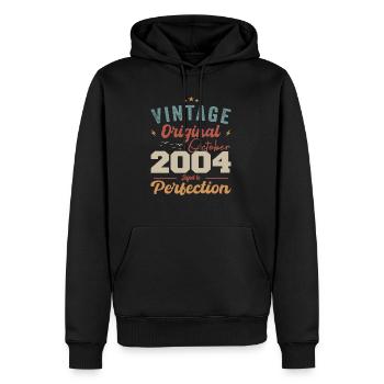 October 2004 Birthday Present 2004 October - Men’s Premium Organic Hoodie - black - Front - Nico (187cm)