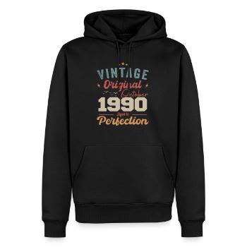 October 1990 Birthday Present 1990 October - Men’s Premium Organic Hoodie - black - Front - Nico (187cm)