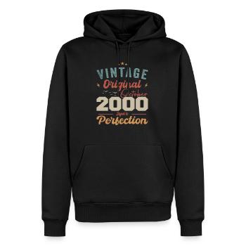 October 2000 Birthday Present 2000 October - Men’s Premium Organic Hoodie - black - Front - Nico (187cm)