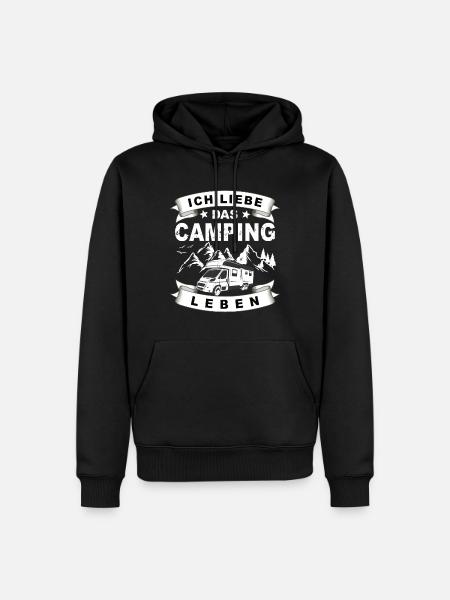 Camping Herzschlag Wohnmobil - Camper - Männer Premium Bio Hoodie - Schwarz