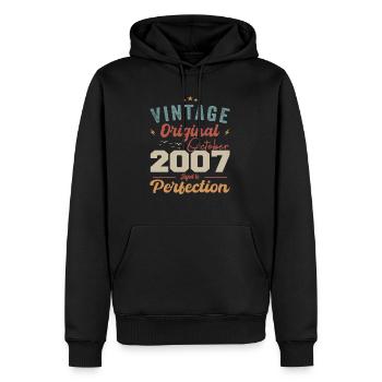 October 2007 Birthday Gift 2007 October - Men’s Premium Organic Hoodie - black - Front - Nico (187cm)