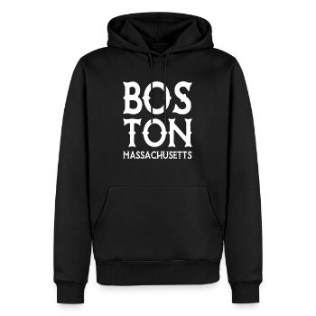 Boston - Massachusetts - United States of America - Männer Premium Bio Hoodie - Schwarz - Vorne - Nico (187cm)