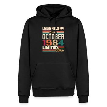 Oktober 1984 Vintage - Geburtstagsgeschenk 1984 - Männer Premium Bio Hoodie - Schwarz - Vorne - Nico (187cm)