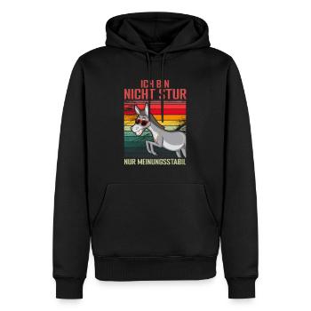 Ich Bin Nicht Stur Nur Meinungsstabil - Männer Premium Bio Hoodie - Schwarz - Vorne - Nico (187cm)