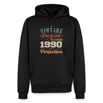 Legendär Seit November 1990 - 1990 - Männer Premium Bio Hoodie - Schwarz - Vorne - Nico (187cm)