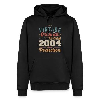 Légendaire depuis novembre 2004 - 2004 - Sweat à capuche Premium bio Homme - noir - Devant - Nico (187cm)