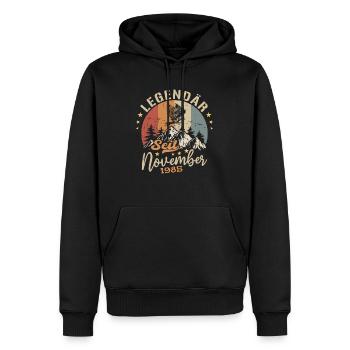 Legendär Seit November 1985 - 1985 - Männer Premium Bio Hoodie - Schwarz - Vorne - Nico (187cm)