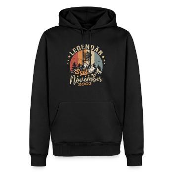 Legendär Seit November 2003 - 2003 - Männer Premium Bio Hoodie - Schwarz - Vorne - Nico (187cm)