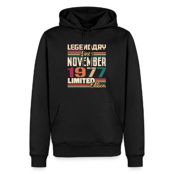 Legendär Seit November 1977 - Geschenk 1977 - Männer Premium Bio Hoodie - Schwarz - Vorne - Nico (187cm)