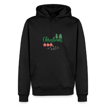 folle dame de Noël - Sweat à capuche Premium bio Homme - noir - Devant - Nico (187cm)