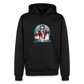dancing Santa - Männer Premium Bio Hoodie - Schwarz - Vorne - Nico (187cm)