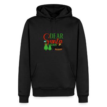 Dear Santa I can explain - Männer Premium Bio Hoodie - Schwarz - Vorne - Nico (187cm)