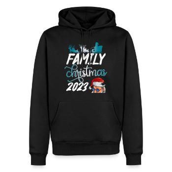 Family Christmas 2023 - Männer Premium Bio Hoodie - Schwarz - Vorne - Nico (187cm)