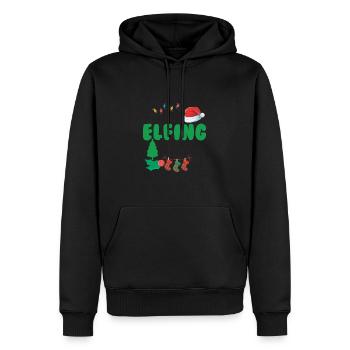 Je suis si joyeux Elfing - Sweat à capuche Premium bio Homme - noir - Devant - Nico (187cm)