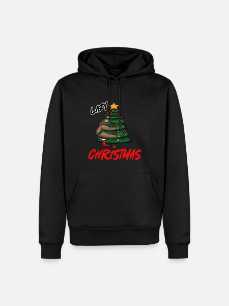 Lazy Christmas - Männer Premium Bio Hoodie - Schwarz