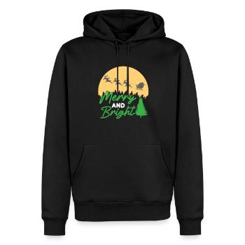 Merry And Bright Christmas - Männer Premium Bio Hoodie - Schwarz - Vorne - Nico (187cm)