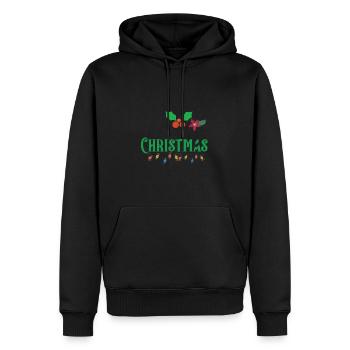 Joyeux Noël Candy Light - Sweat à capuche Premium bio Homme - noir - Devant - Nico (187cm)